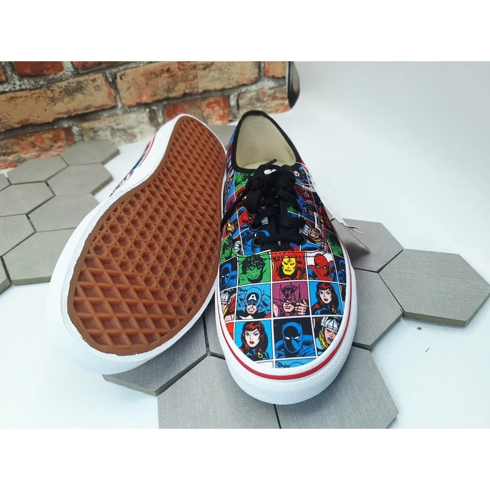 Vans Authentic Marvel Avengers Heads Comic Print Mens 11 Rare 2018 Spiderman LX - Picture 7 of 16